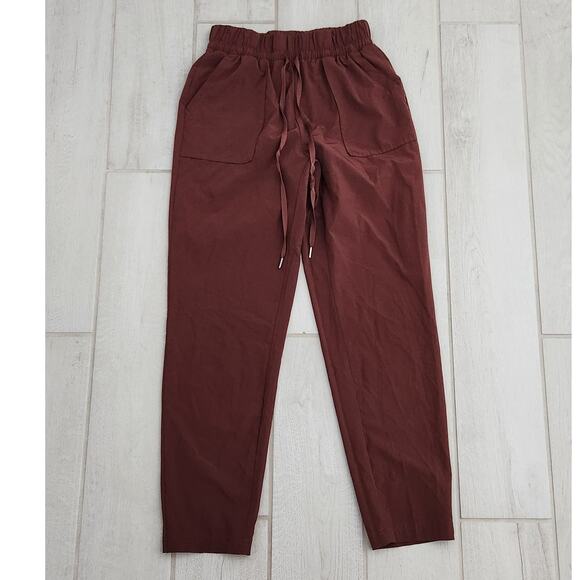 Apana Pants - Women’s Apana Beyond Daily Pants Rust Color Size XS Pockets Hiking Yoga Maroon